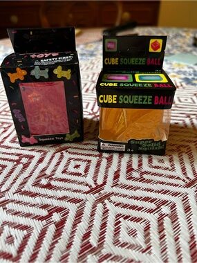 Cube Squeeze Ball Orange & Highland Cow- Stress Relief Toys